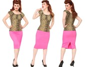 Hot Pink Perfect Skirt , Natural Waist-- Large