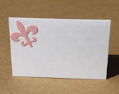 Fleur de Lis Card Place Cards- Wedding, Bridal Shower, Baby Shower, Customize in any color