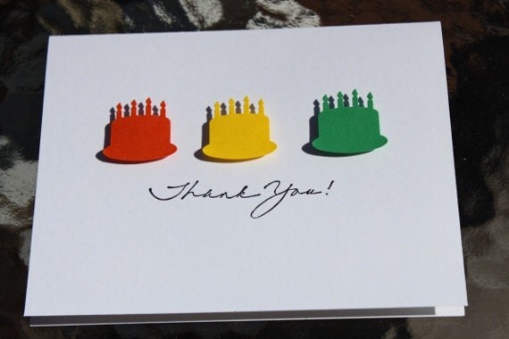 Thank You Cards- Birthday Party, Customize in any color(s)