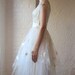 50s wedding dress // ivory tulle and satin // floral applique