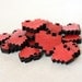 Red Pixel Heart Necklace, Geek Gamer Jewelry in Birch Wood, "I Love You in Pixels"