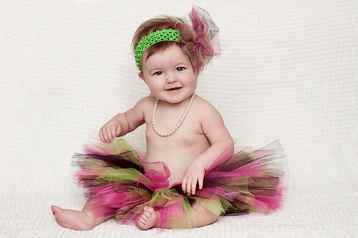 Sour Watermelon Tutu with Matching Puff Headband