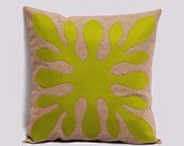Olive Brown Pillow Cover - Green pillow - Hawaiian Pillow - 18x18 inches, Decorative Pillows, Green Cushion, Made To Order