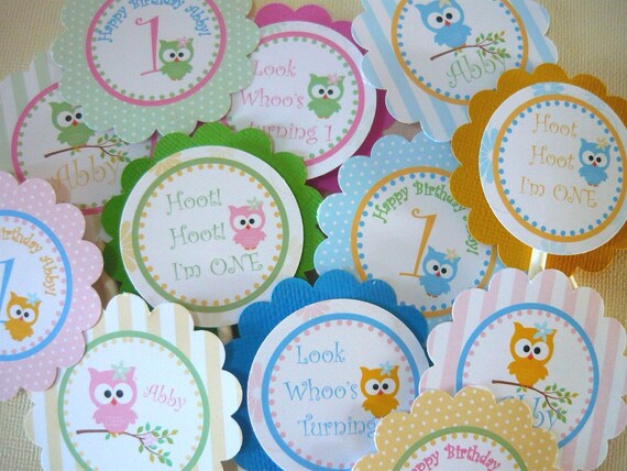 Owl cupcake toppers or tags - DIY PRINTABLE Il_570xn