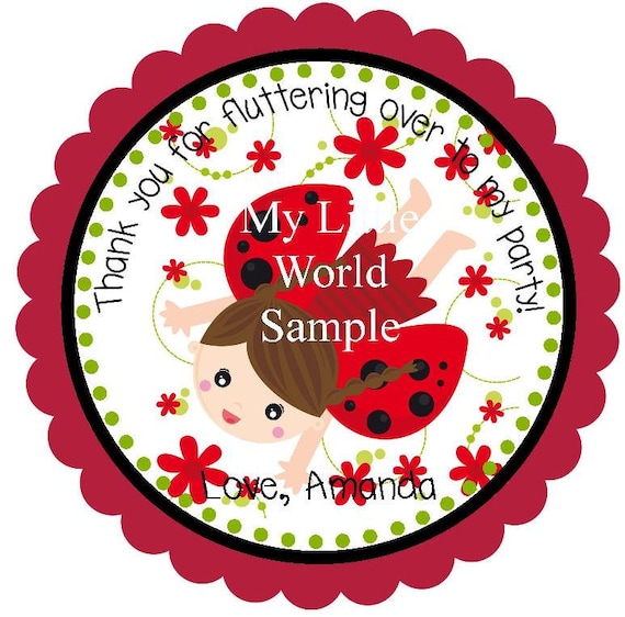 DIY PRINTABLE Lady Bug Gift Tags, Labels or Stickers (2-3/4" circle) Il_570xn