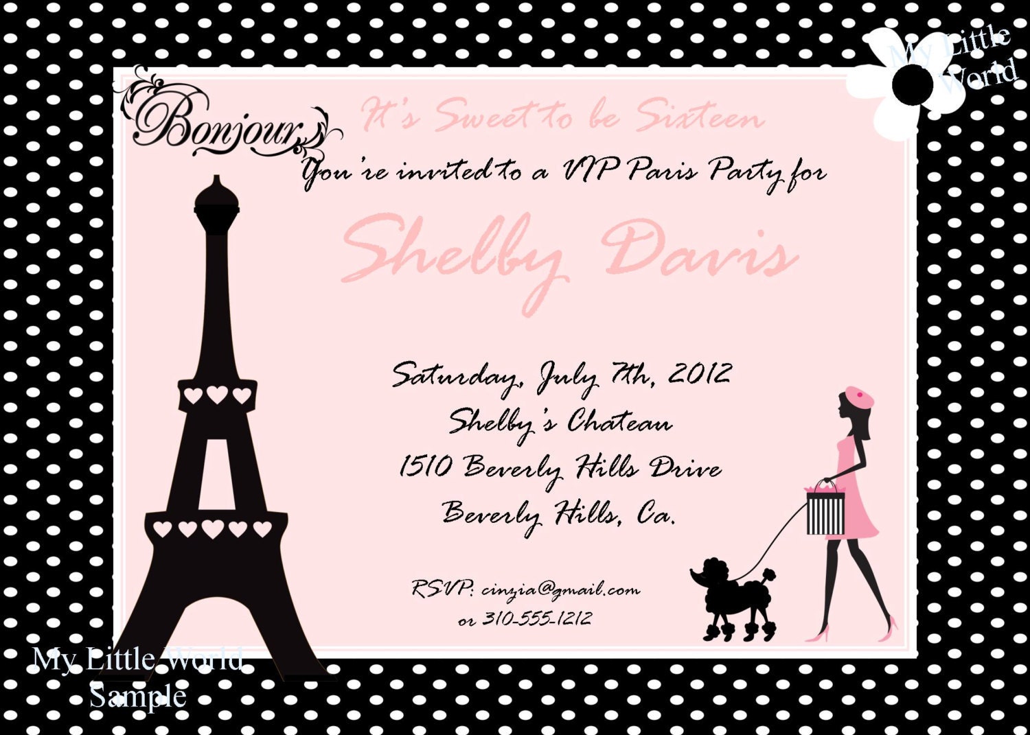Paris Invitation - printable file Il_570xn