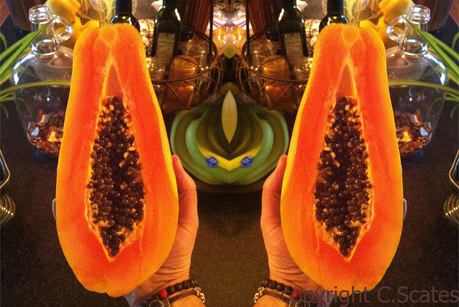 MODERN ART Photography // "Paradise" // Tropical Fruit // Papaya // Avante Garde // Original Surrealism Art // Abstract Art Photography