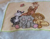 Blue Fleece Baby  Throw Blanket Zoo Animals