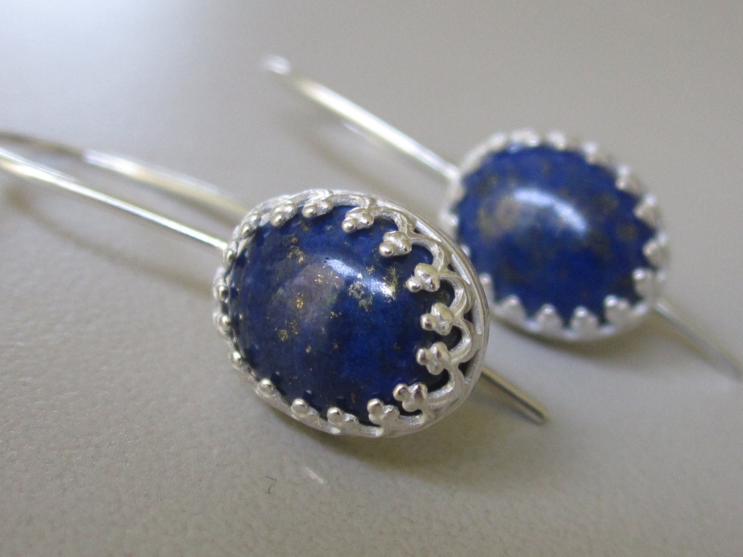 Lapis earrings, Vintage earrings, Blue Sterling silver earrings,  silver blue earrings, Bridal dangle earrings, bridesmaids earrings