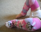 Baby Legwarmers Easter Bunny Monkey Pink Purple Argyle READY TO SHIP