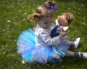 Turquoise, Purple, and Pink Tutu with Satin Bows and Ribbons for baby and toddler girls