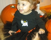 Halloween Tutu Black Orange Bows toddler girls baby