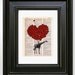 Giraffes Fly with Love - Orignal Art Printed on Recycled Vintage Dictionary Paper - 8x10.5