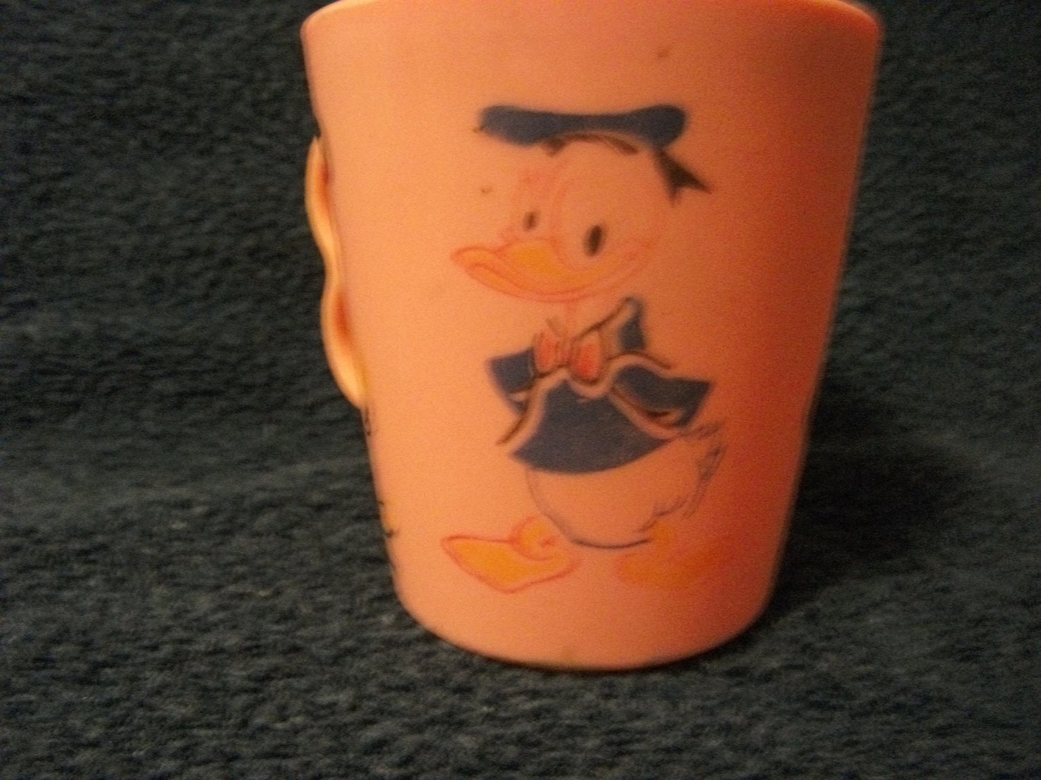 SALE 1/3 Off Vintage 1960s Mickey Mouse and Donald Duck Kids Plastic Drinking Mug Now Only 2 USD