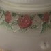 Vintage Art Deco Satin Glass Hanging Light Fixture w Raised & Painted Victorian Roses Only 16 USD