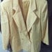 SALE 1/4 Off Yellow Vintage Double Breasted Wool Blazer with Tafetta Lining and Brass Metal buttons Size 16 Now Only 7.50USD