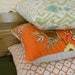 Orange throw pillow, multi color orange floral decorative pillow cover