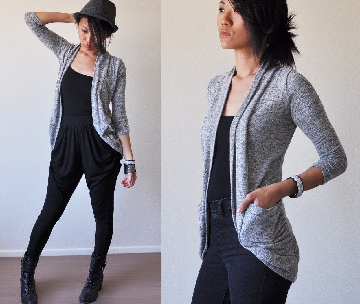 Vegan Clothing - B & W Mesh Shawl ( Sizes S / M / L )