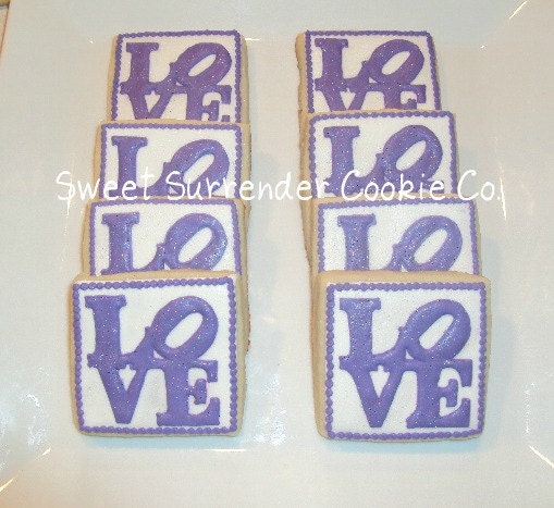 LOVE Park Inspired Decorated Sugar Cookies - One Dozen