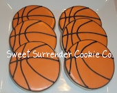 Basketball Decorated Sugar Cookies - One Dozen