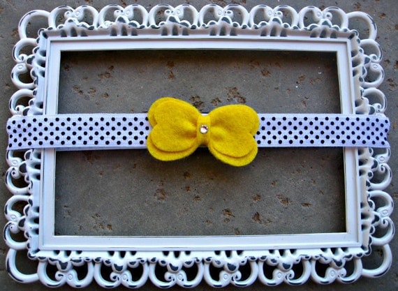 Yellow Bow Headband Baby Felt Bow Headband Kids Hair Accessory