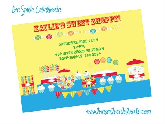 Candy Shoppe Invitation PDF file Il_570xn