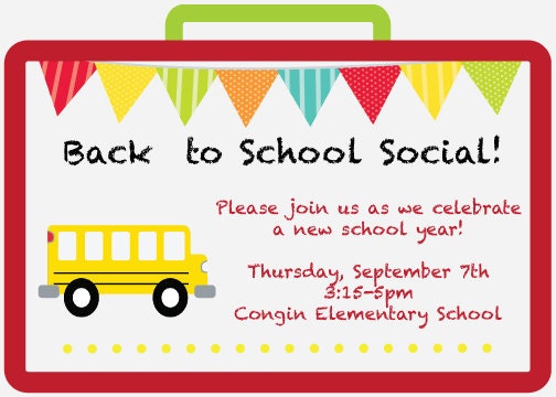 Back to School Social Invitation PDF File Il_570xn