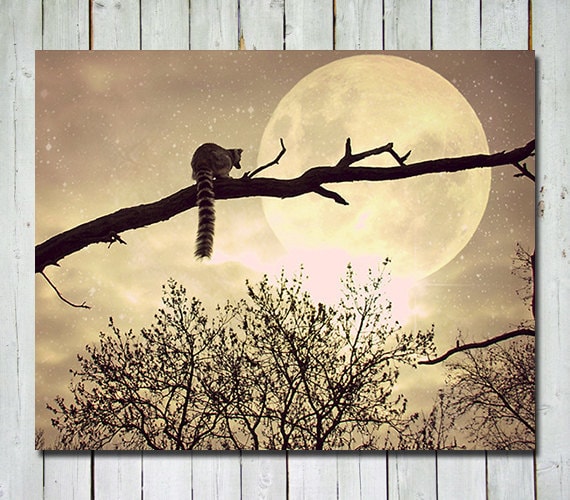 Surreal Photography - supermoon - stars - surreal fine art print - nursery art - wall art - night sky photograph - 8x10 Metallic print