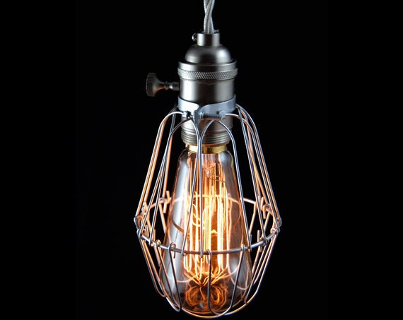 Vintage Industrial Cage Light, pendant lamp "Pederson"