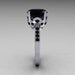 Classic 14K White Gold 3.5 Carat Black Diamond Solitaire Wedding Ring R301-14WGDBLL