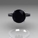 Classic 14K White Gold 3.5 Carat Black Diamond Solitaire Wedding Ring R301-14WGDBLL