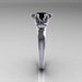 Modern Antique 14K White Gold 1.5 Carat Black Onyx Solitaire Engagement Ring AR127-14WGBO