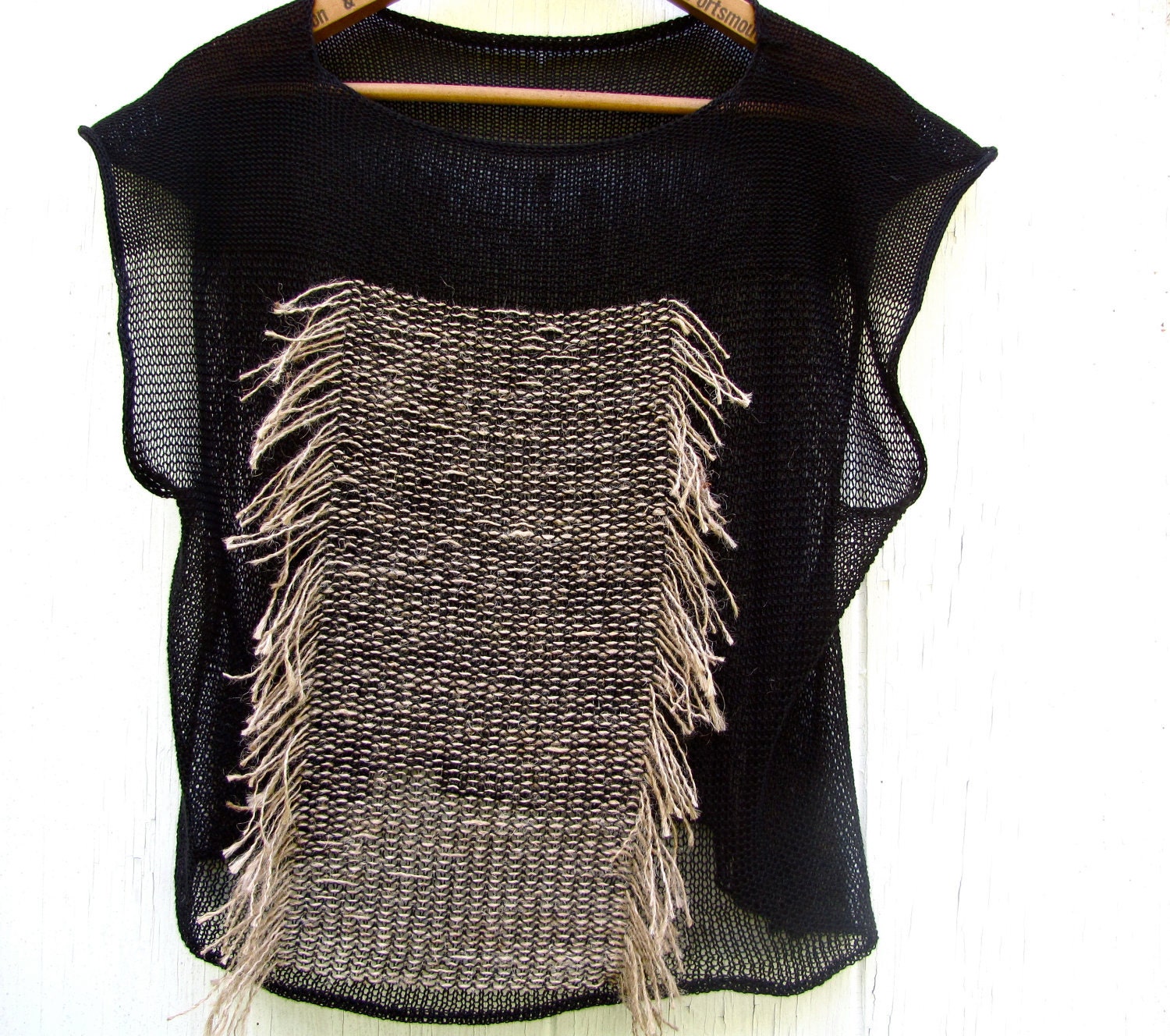 Ritual Knit and Woven Fringe Top
