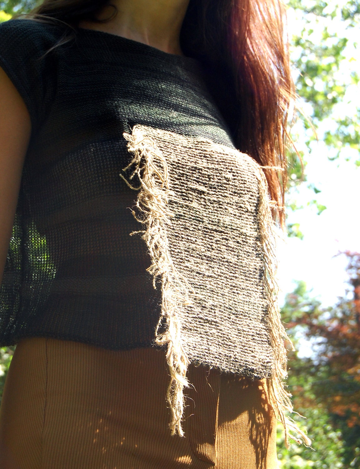 Ritual Knit and Woven Fringe Top