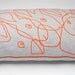 Orange neon rabbit pillow, 60x40 cm. Pillow insert INCLUDED.