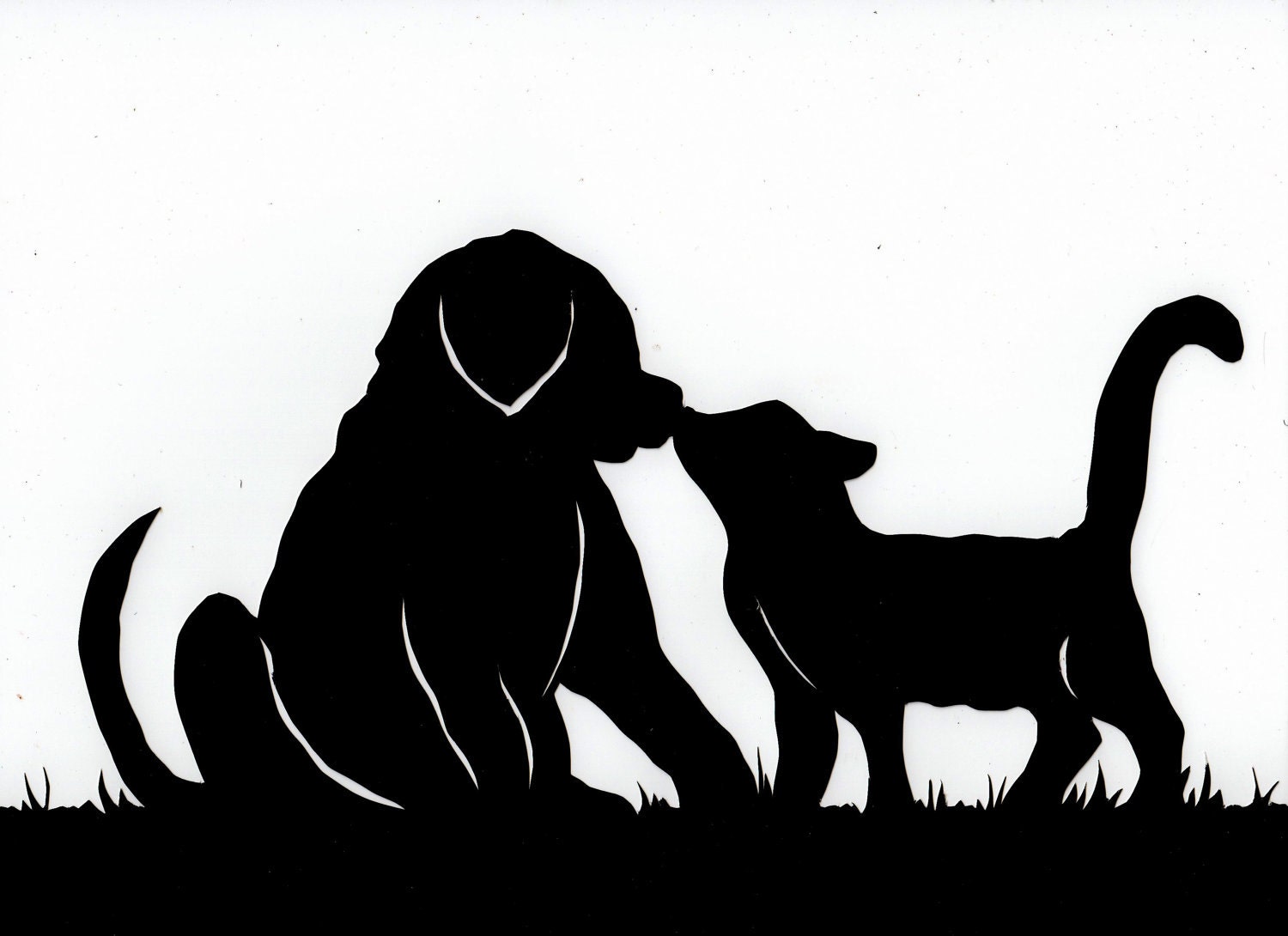 free dog and cat silhouette clip art - photo #24