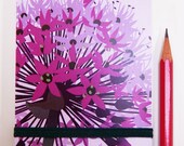 Purple Alliums Mini Notepad - READY TO SHIP