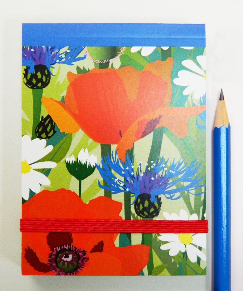 Poppy Field Mini Notepad - READY TO SHIP