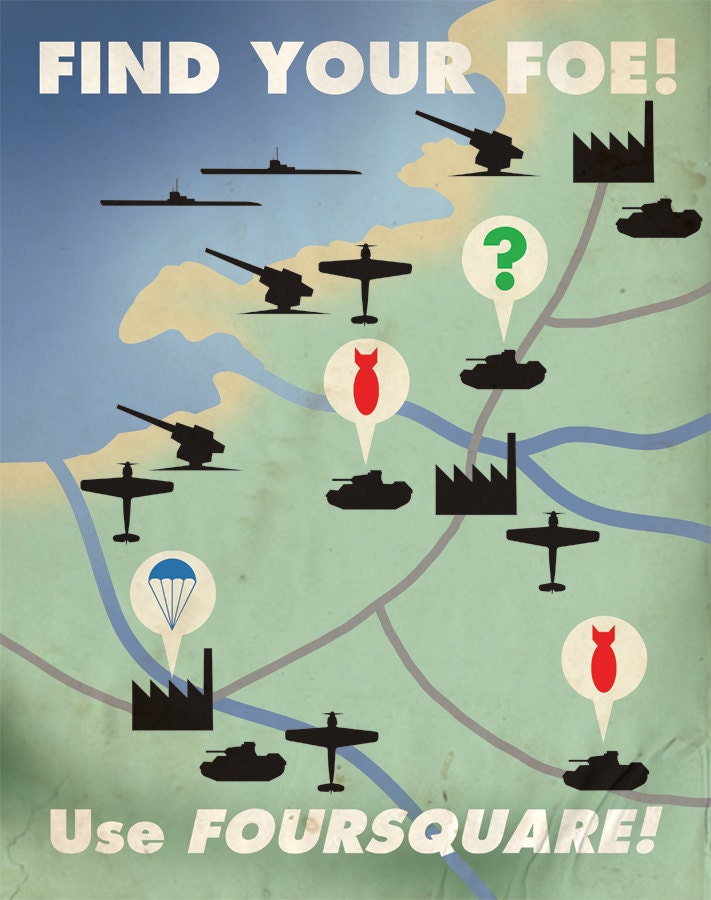 Foursquare Propaganda Poster
