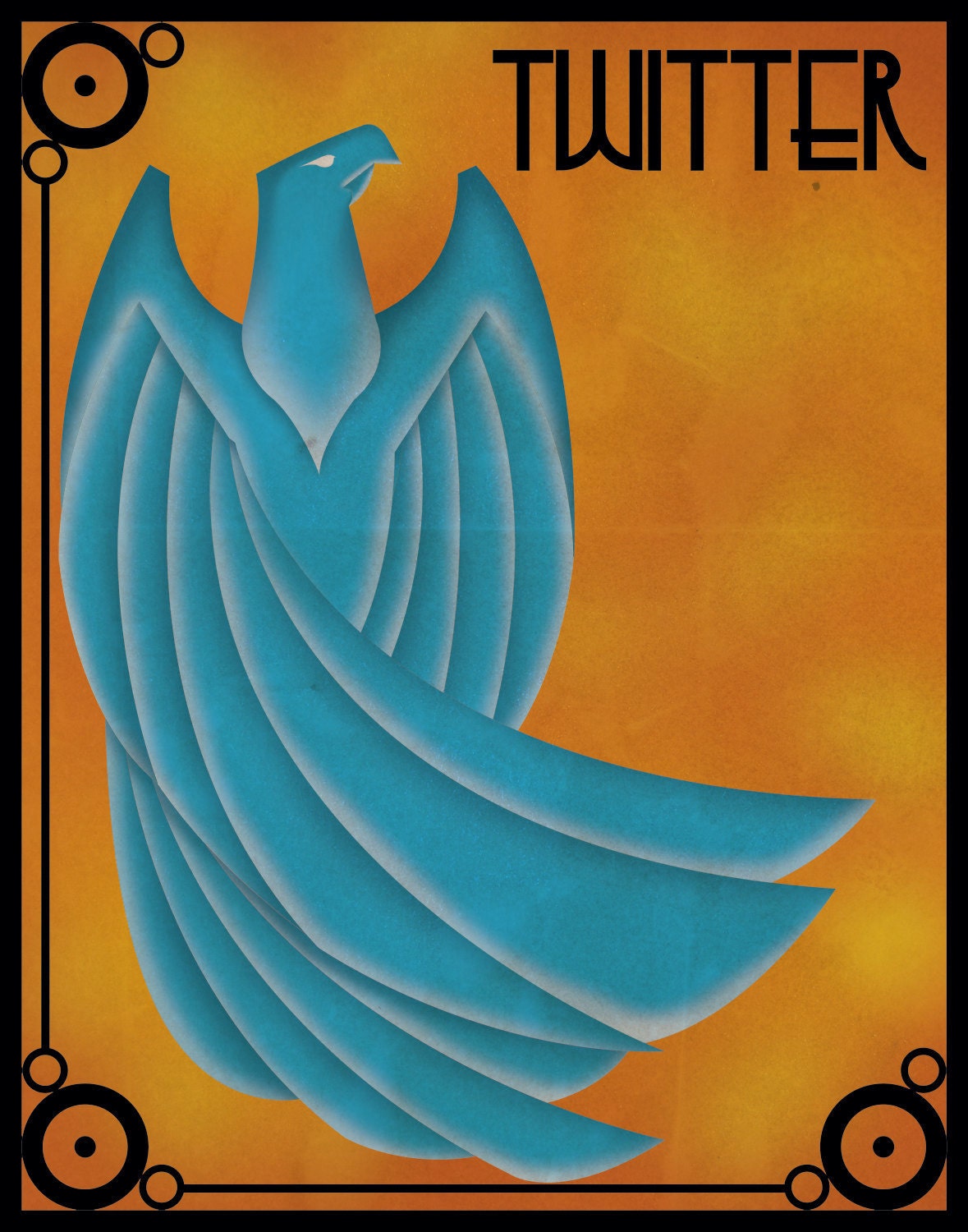 Twitter Art Deco Poster