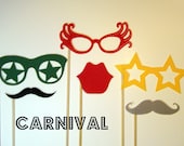Photo booth props Carnival mustache glasses on a stick