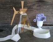 1960's atomic gold teapot or coffeepot-vintage atomic gold diamond Inland Glass coffeepot