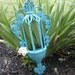 Vintage turquoise upcycled wall pocket-retro scrolled shabby cottage wall pocket-vase