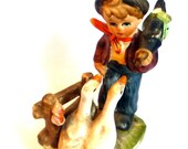 Life on the Farm Erich Stauffer Boy with Ducks Vintage Porcelain Figurine Collectible 55/1549
