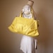 Canvas Tote & Messenger Bag in Mustard Yellow Vegan Bag