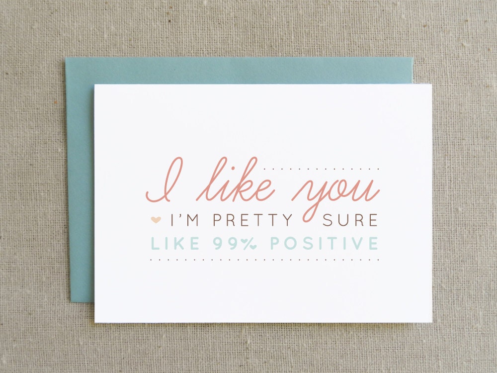 I Like You One-Hundred Percent, Valentine's Day Card, Anniversary Card