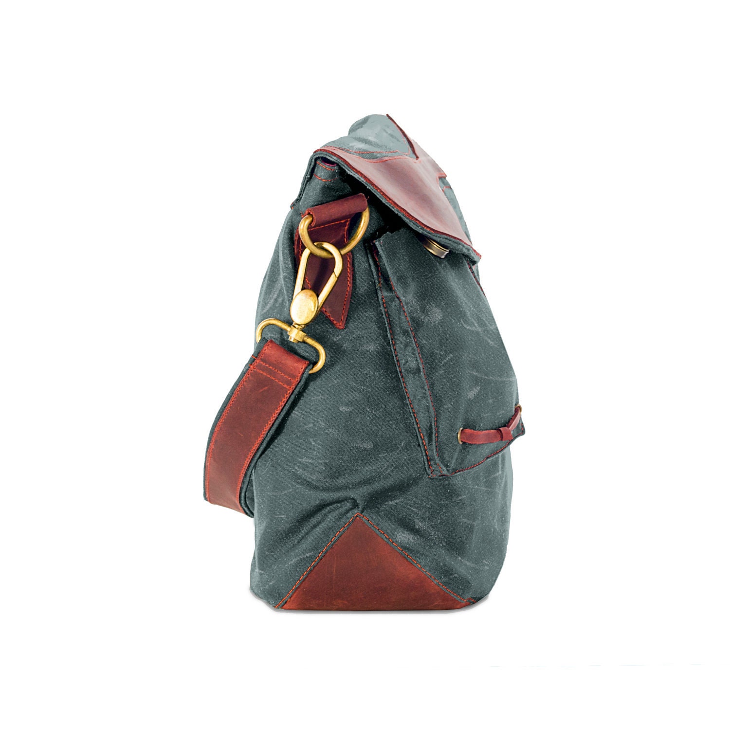 iPad Bag, Waxed Canvas, Leather (The Alegna Purse)
