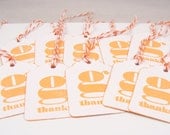 THANK YOU TAGS Handmade 2 inch set of 10 with Orange/White Baker's Twine