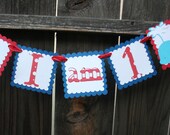 Nautical I am one highchair banner Birthday Baby Shower