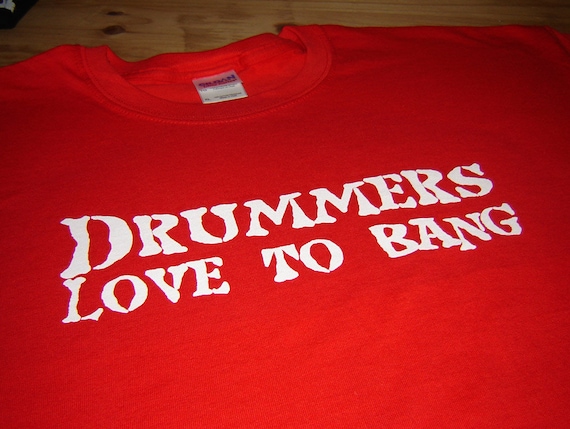 Drummer T shirt funny drum tshirt for men youth teens teenager band tee music lover red screenprint shirt adult gift for husband son father